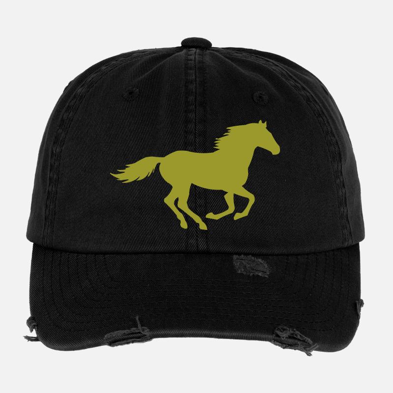 silhouette de cheval Casquette vintage effet usé Flexfit