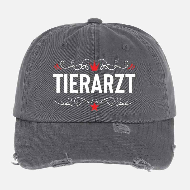 Tierarzt Beruf Flexfit Vintage Destroyed Cap