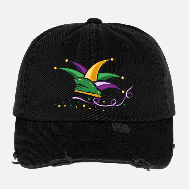 Fool cap Mardi Gras Carnaval de la Nouvelle-Orléans Casquette vintage effet usé Flexfit