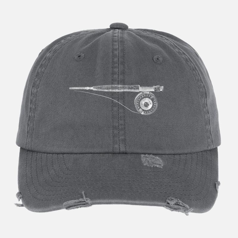 canne à pêche Casquette vintage effet usé Flexfit