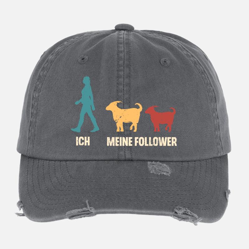 Ziege Hirte Ziegen Flexfit Vintage Destroyed Cap