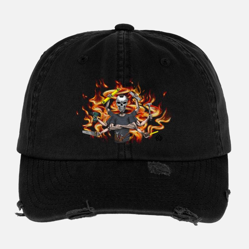 Allrounder, Multitalent, Hausmeister, Handwerker Flexfit Vintage Destroyed Cap