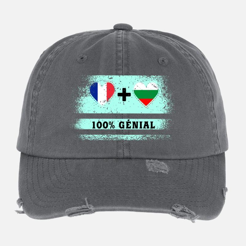 France et Bulgarie Drapeau 100% génial Casquette vintage effet usé Flexfit