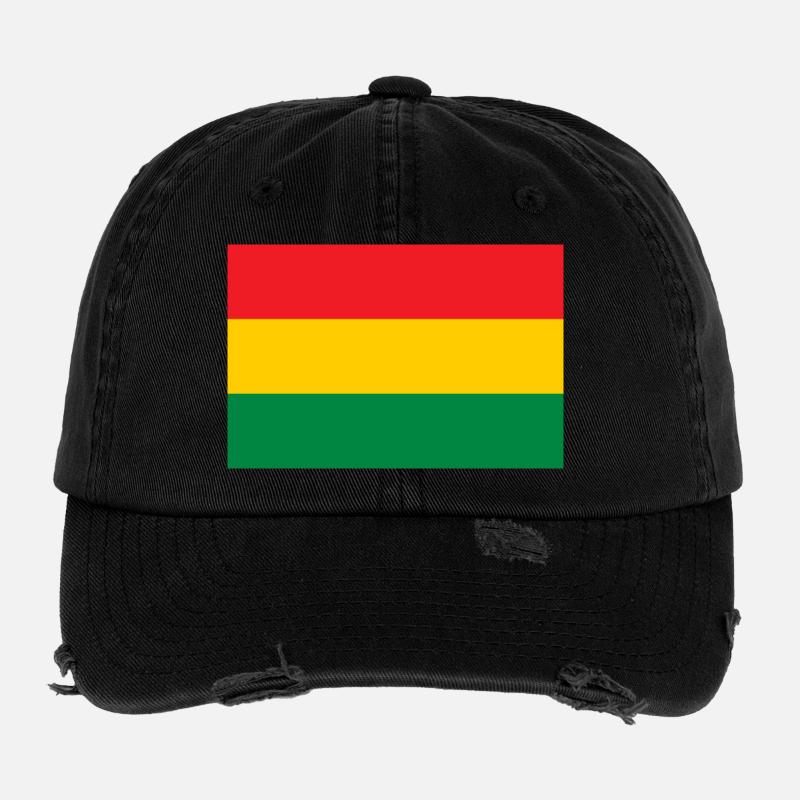 Drapeau du Reggae - Rastafari Rasta Roots Casquette vintage effet usé Flexfit