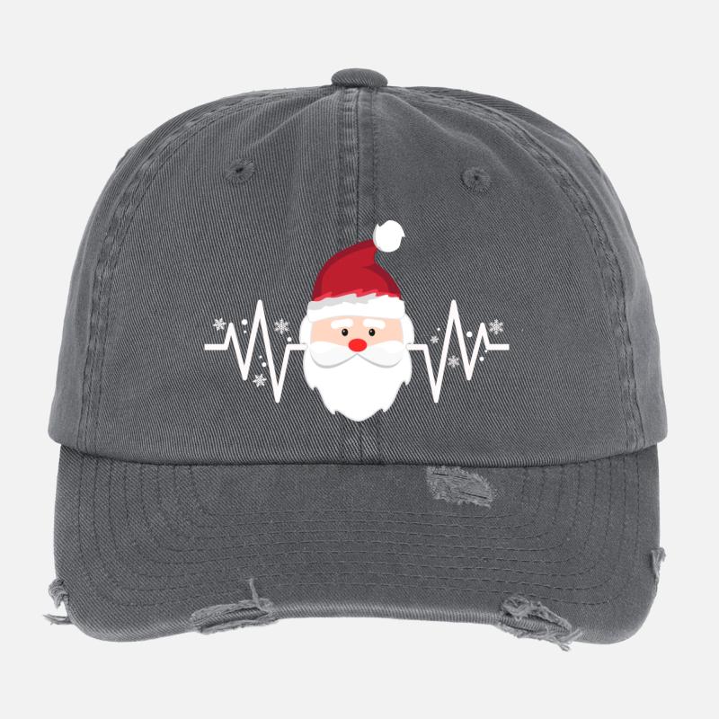 Santa Claus Cool Heartbeat Flexfit Vintage Destroyed Cap