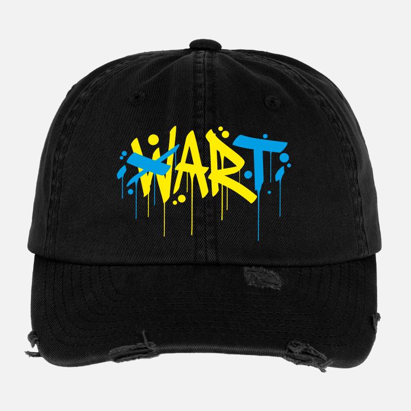 Art War Peace Make art not war Flexfit Vintage Destroyed Cap
