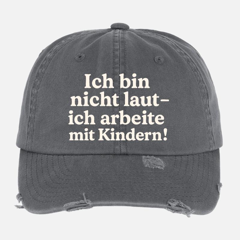 Ich bin nicht laut (hellbeige) Flexfit Vintage Destroyed Cap