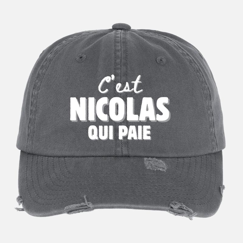 Nicolas. prénom Nicolas Casquette vintage effet usé Flexfit