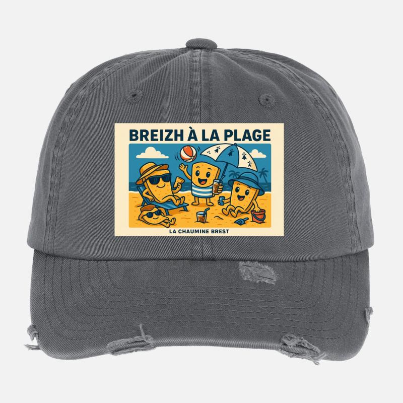 Pfannkuchen am Strand Flexfit Vintage Destroyed Cap
