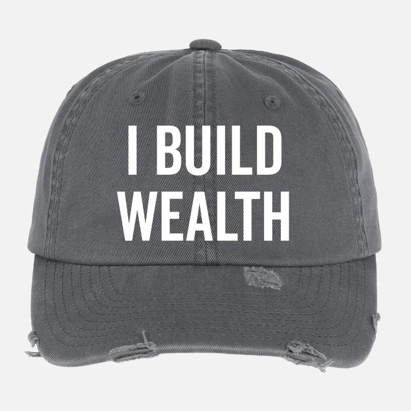 I Build Wealth Flexfit Vintage Destroyed Cap
