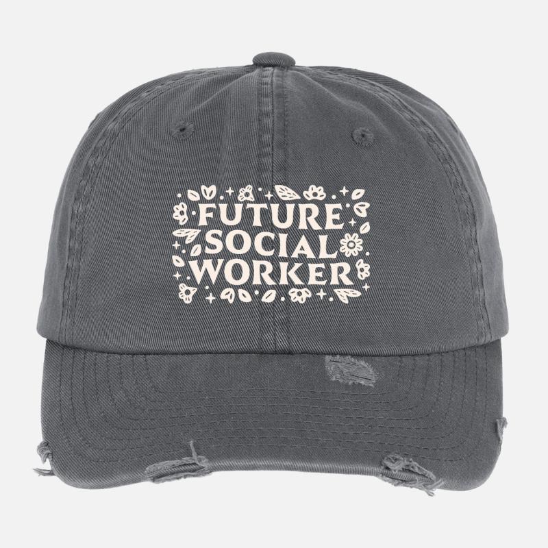 Zukünftiger Student der Sozialarbeiterin oder des Sozialarbeiters Flexfit Vintage Destroyed Cap