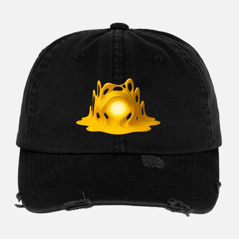 Golden Core – Art 3D hypersurréaliste Casquette vintage effet usé Flexfit