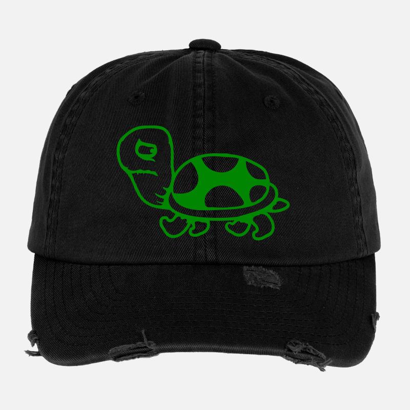 Tortue Peur Timide Triste Malheureux Casquette vintage effet usé Flexfit