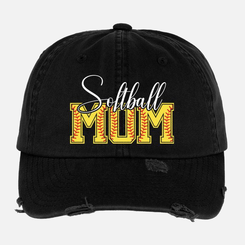 Softball Mama Flexfit Vintage Destroyed Cap
