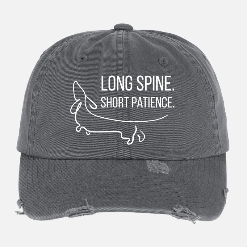 Kurzbeinig. Dickköpfig. Dackel. Flexfit Vintage Destroyed Cap