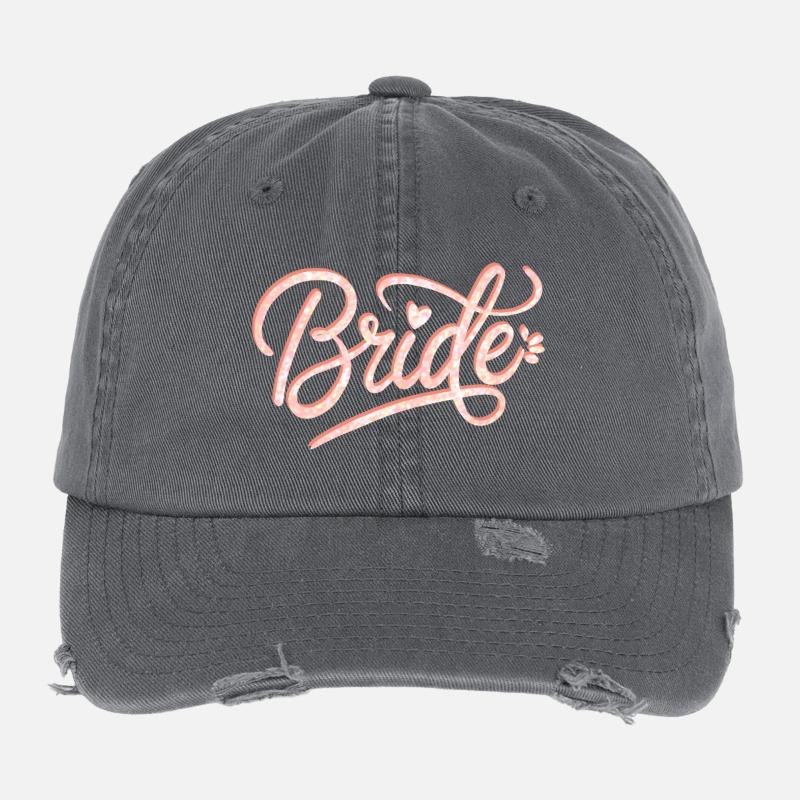 Police de paillettes de mariée Casquette vintage effet usé Flexfit
