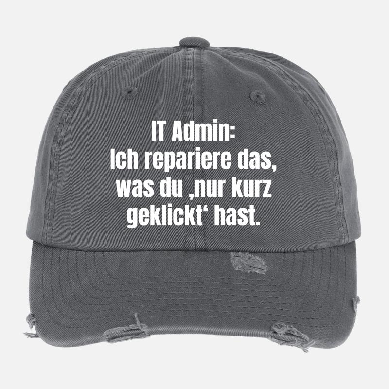 It Admin Flexfit Vintage Destroyed Cap