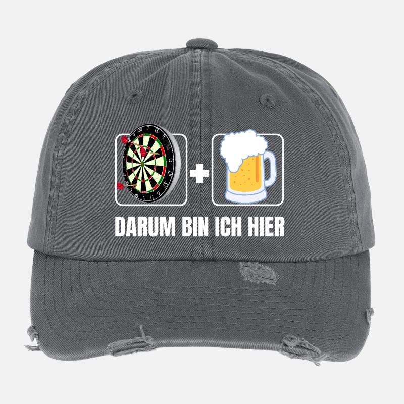 Darts and Beer – That's Why I'm Here Flexfit Vintage Destroyed Cap