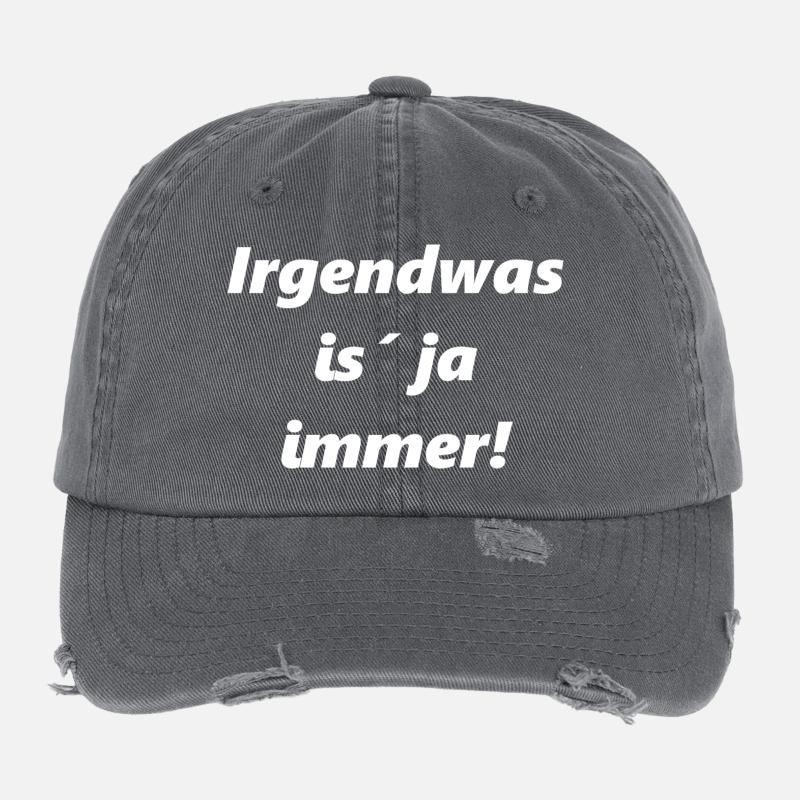 Irgendwas ist ja immer – Bold Retro Typo Flexfit Vintage Destroyed Cap