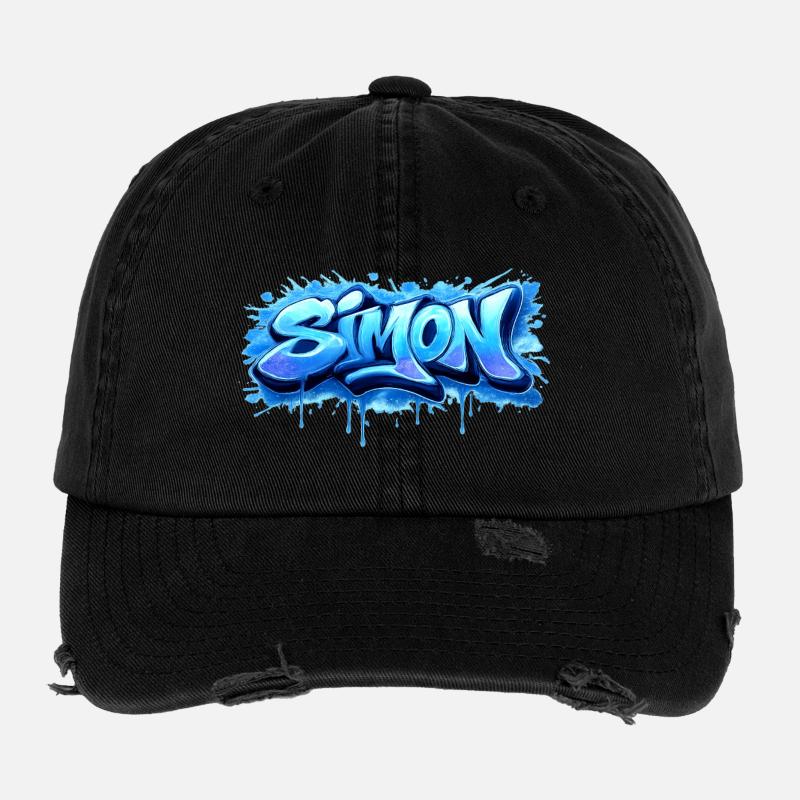 Graffiti  SIMON Prénom cadeau idéal imprimable  Casquette vintage effet usé Flexfit