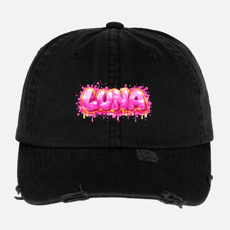 LUNA GRAFFITI NAME FOR PERFECT GIFT PRINTABLE  Casquette vintage effet usé Flexfit