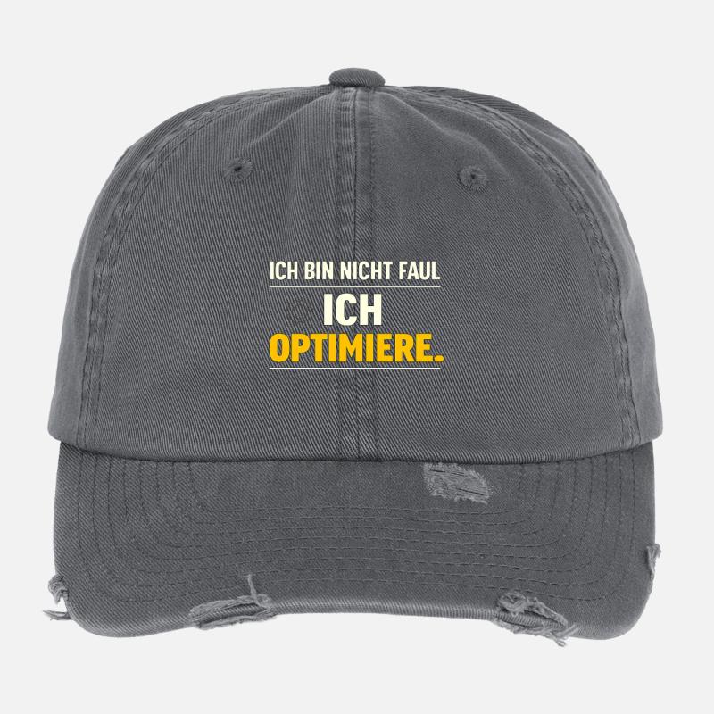 I optimize – Not lazy Flexfit Vintage Destroyed Cap