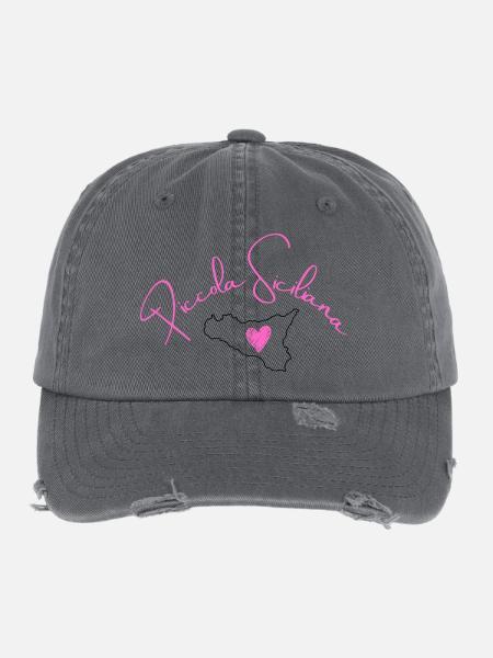 T-shirt Piccola Siciliana Kids – Italien mignon - Casquette vintage effet usé Flexfit - charbon - Devant