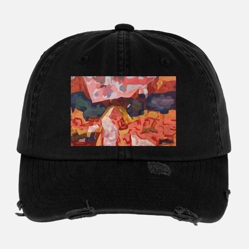 Abstract Color Fire Flexfit Vintage Destroyed Cap