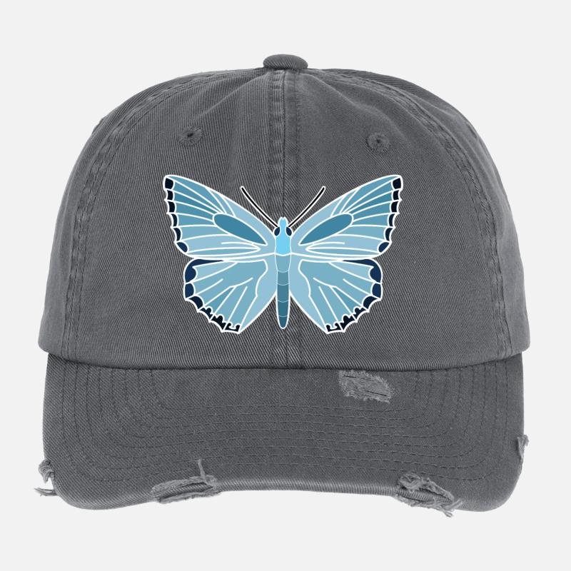 Silbergrüner Bläuling Flexfit Vintage Destroyed Cap