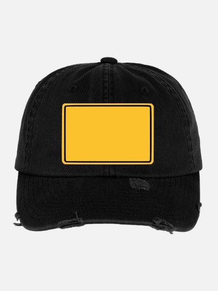 Place sign personalizable Place sign Leer - Flexfit Vintage Destroyed Cap - black - Front