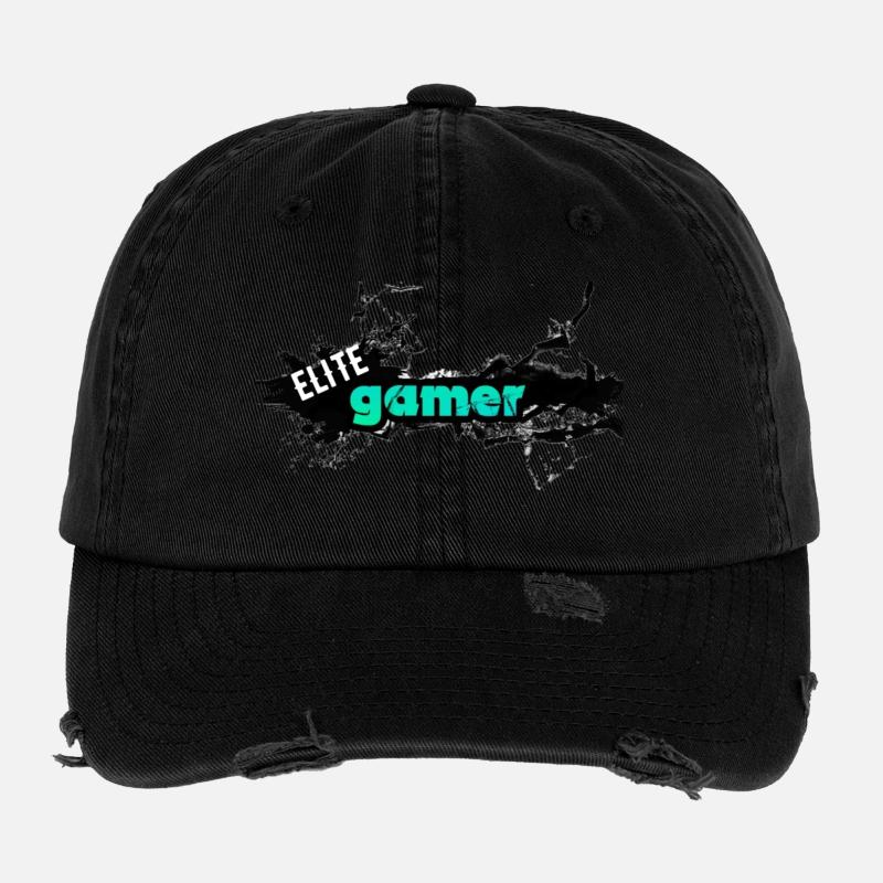 Elite Gamer Design mit dynamischem Text Flexfit Vintage Destroyed Cap