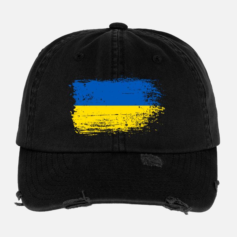 Drapeau Coup de pinceau Ukraine Casquette vintage effet usé Flexfit