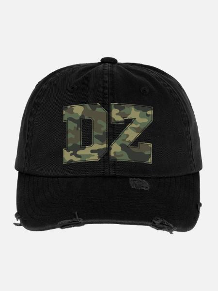 Military Camouflage Letter 3D - Flexfit Vintage Destroyed Cap - black - Front