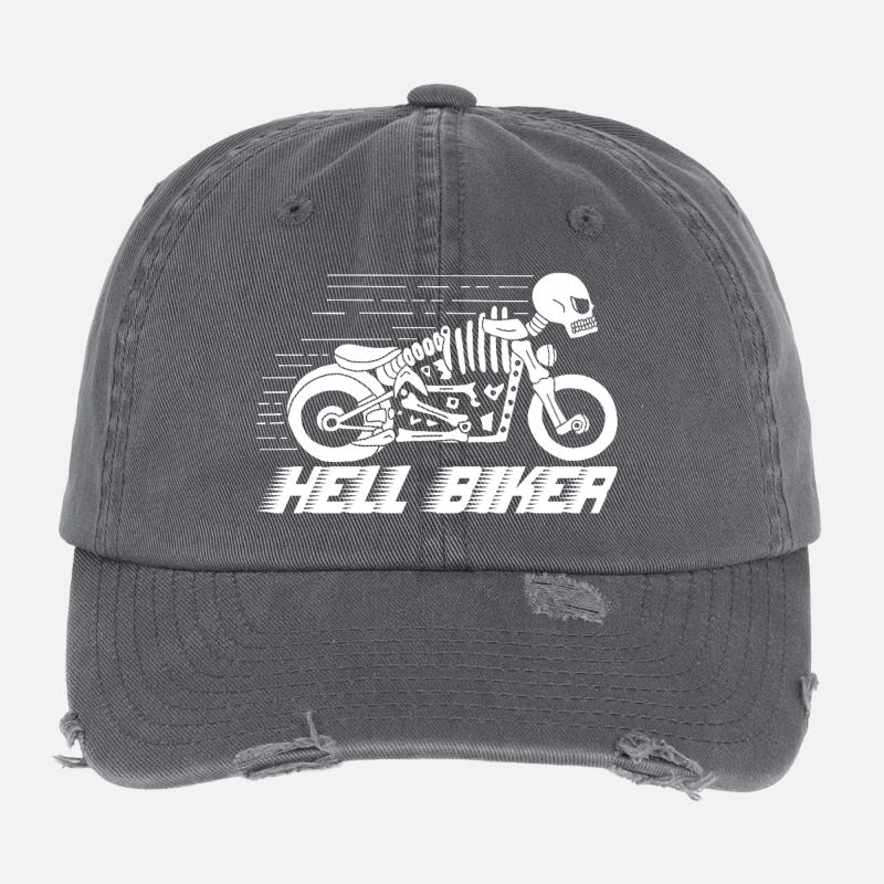 Skeleton biker Flexfit Vintage Destroyed Cap