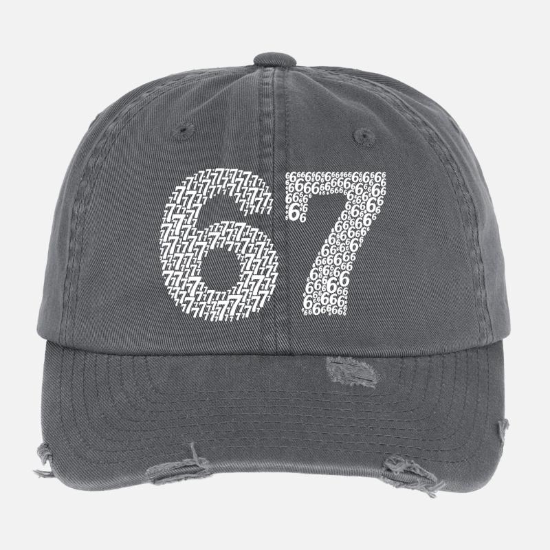 Sixty Seven meme Flexfit Vintage Destroyed Cap