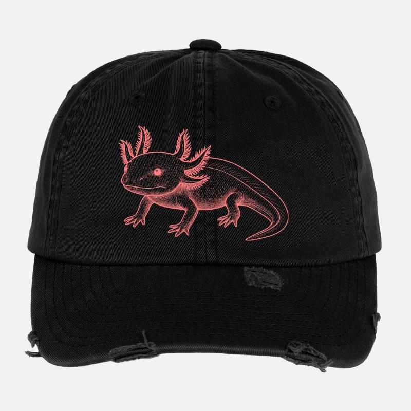 Axolotl Linen Style – Pink Flexfit Vintage Destroyed Cap