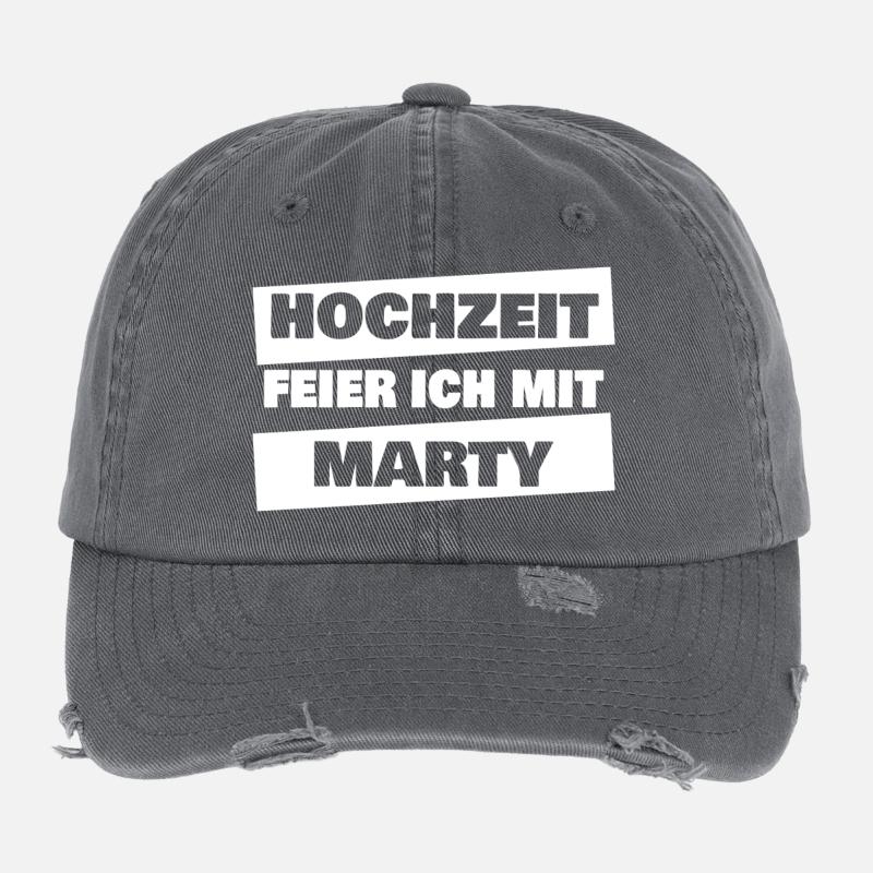 Marty as a bachelor party Flexfit Vintage Destroyed Cap