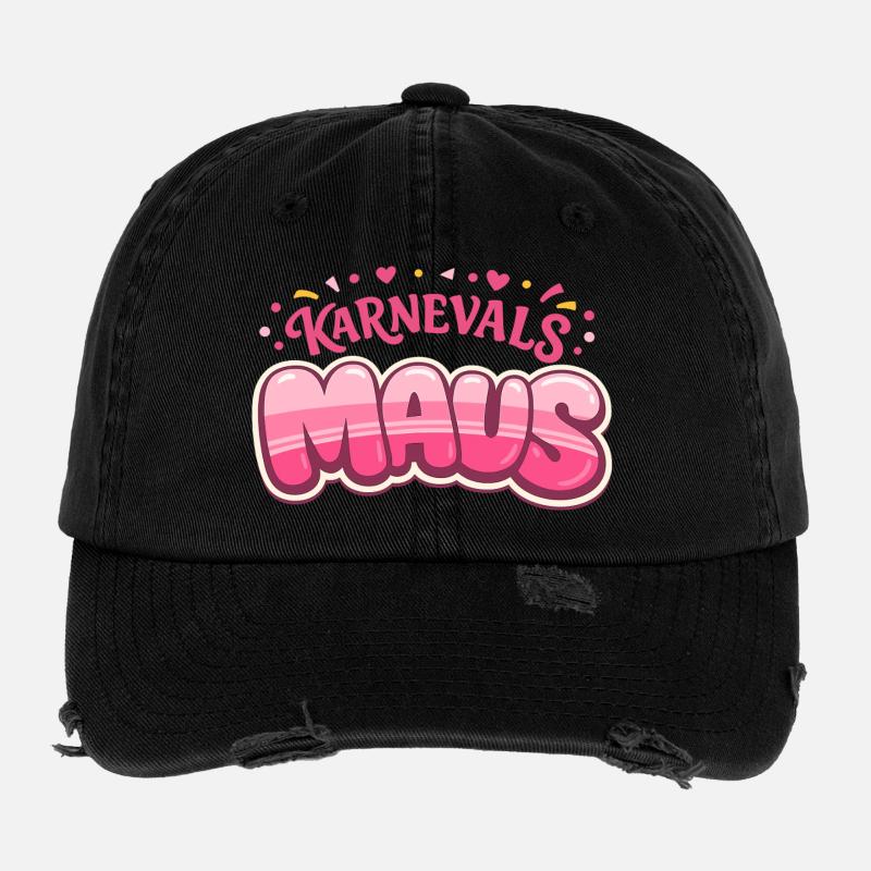Karnevalsmaus Köln – Kölner Karneval Flexfit Vintage Destroyed Cap