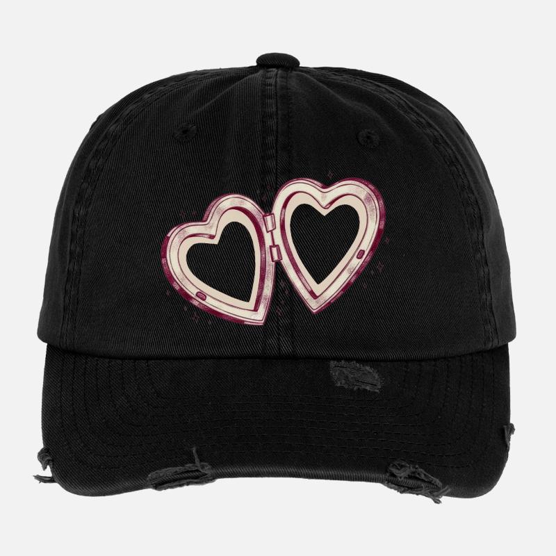 Double connexion cœur Casquette vintage effet usé Flexfit