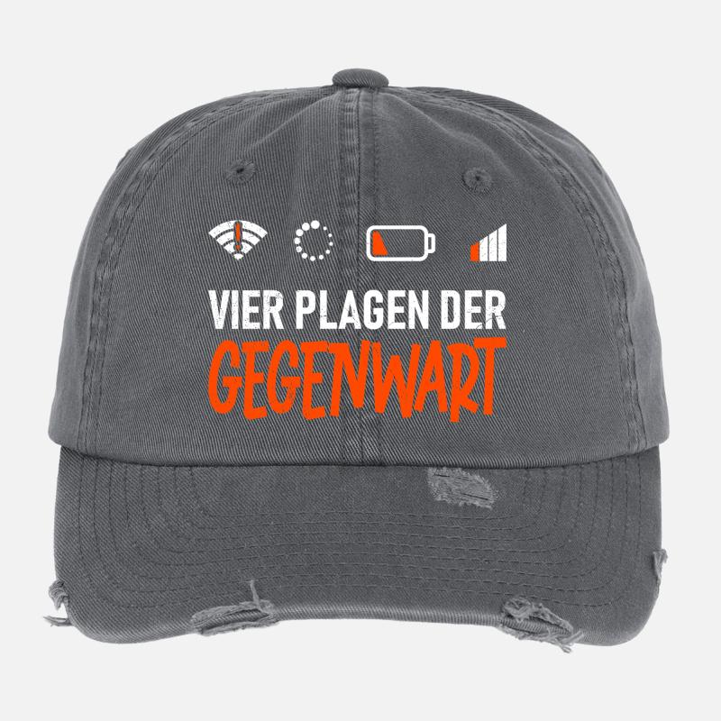 Science Coder VIER PLAGEN DER GEGENWART LUSTIG Flexfit Vintage Destroyed Cap