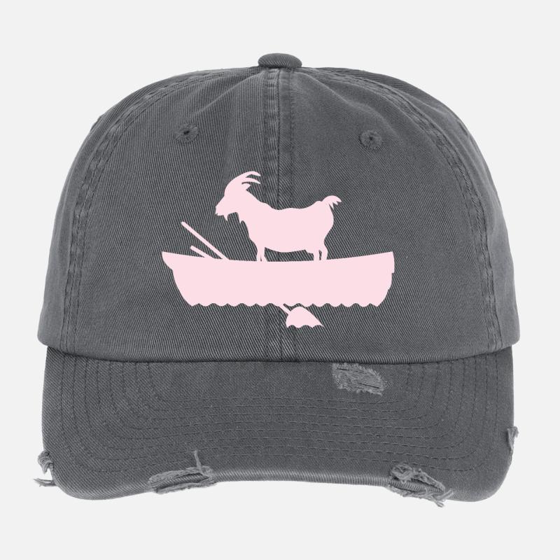 G.O.A.T. Chèvre en Rose Bateau Casquette vintage effet usé Flexfit