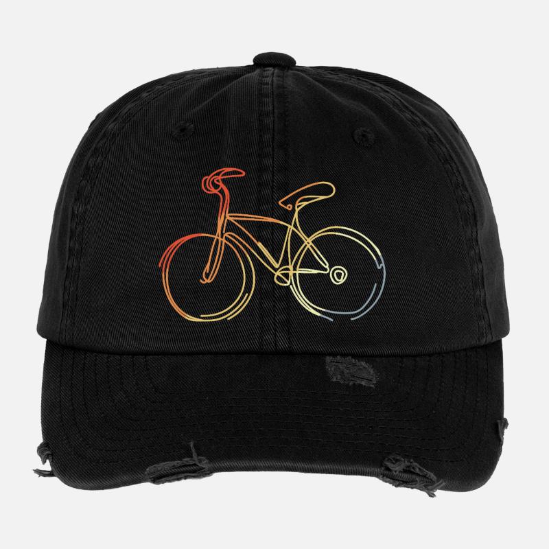 Style rétro du dessin cycliste Casquette vintage effet usé Flexfit