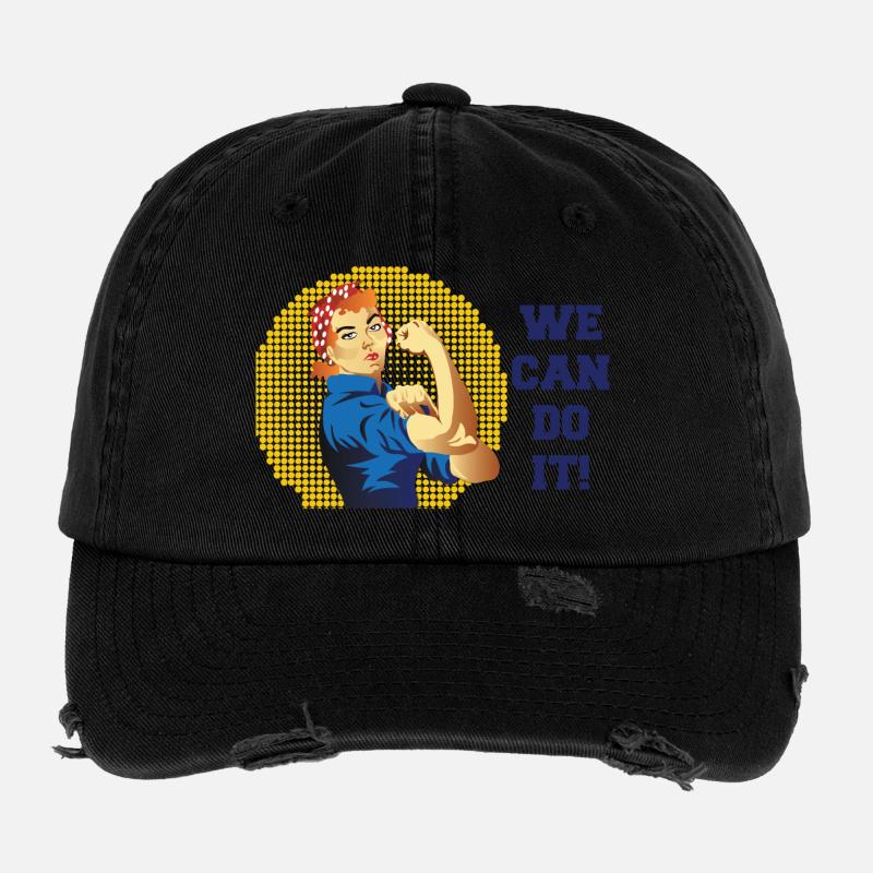 Rosie Kraft: We Can Do It Halftone Flexfit Vintage Destroyed Cap