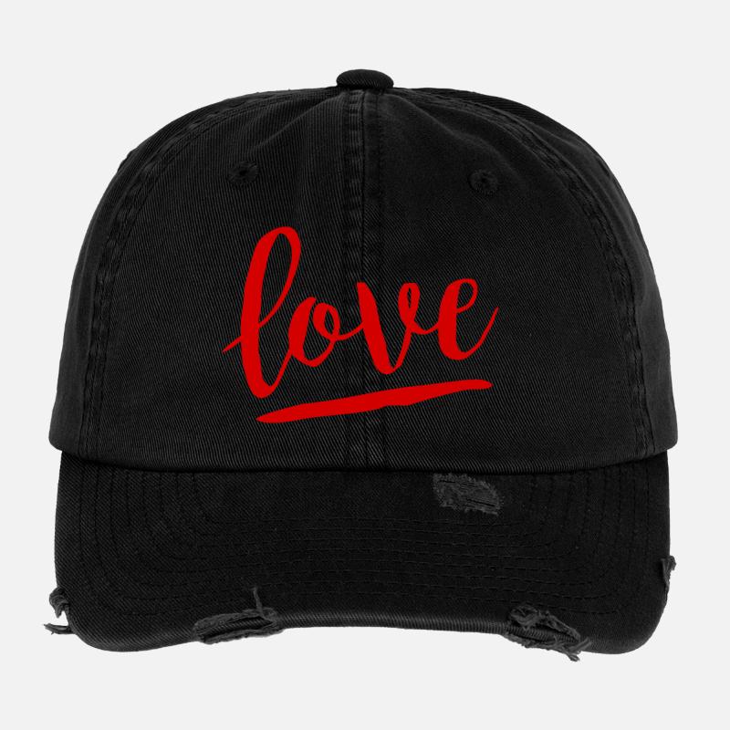 Love Red Flexfit Vintage Destroyed Cap
