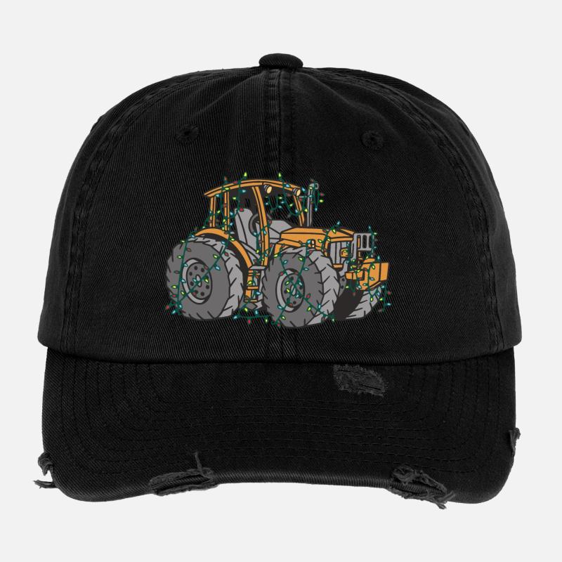 Tracteur String Lights Farmer Cadeau de Noël Casquette vintage effet usé Flexfit