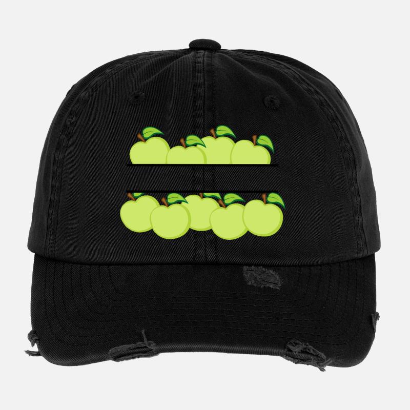 Äpfelfahne mit grünem Apfel Flexfit Vintage Destroyed Cap