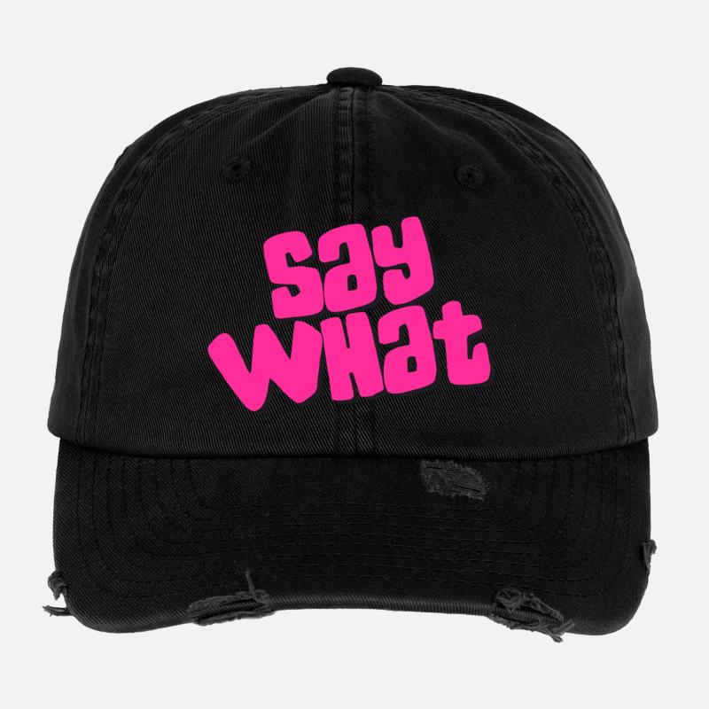 Say What Flexfit Vintage Destroyed Cap