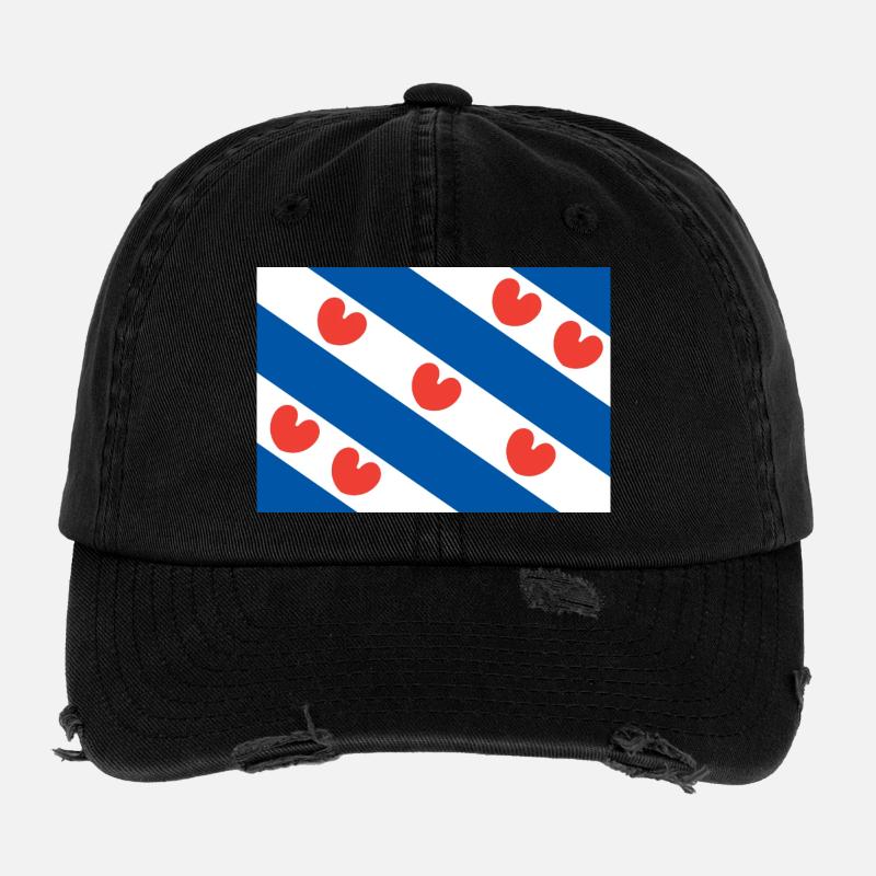 Drapeau frison Casquette vintage effet usé Flexfit