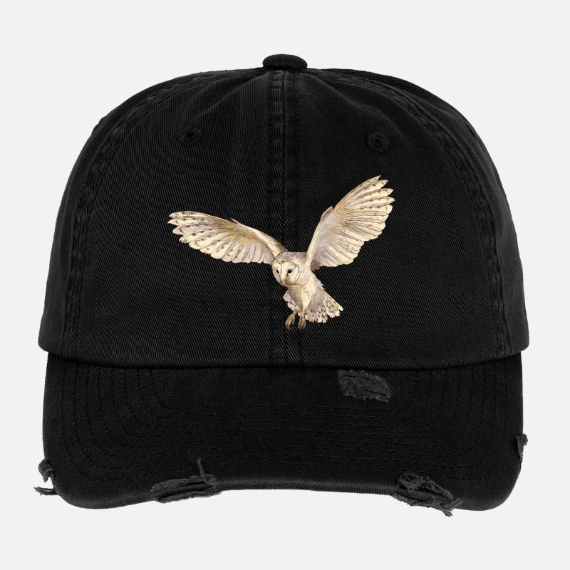 Belle chouette effraie en vol Casquette vintage effet usé Flexfit