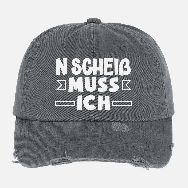 N Scheiß muss ich – Mittelfinger Flexfit Vintage Destroyed Cap